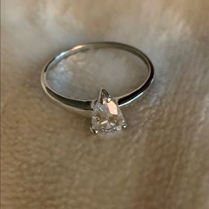 Cz sterling silver pear solitaire